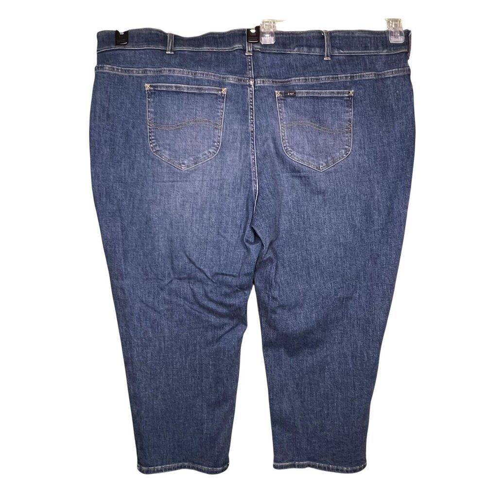 Lee Ultra Lux Plus Jeans Womens 30W Medium Blue Relaxed Crop High Rise Denim - Picture 3 of 14